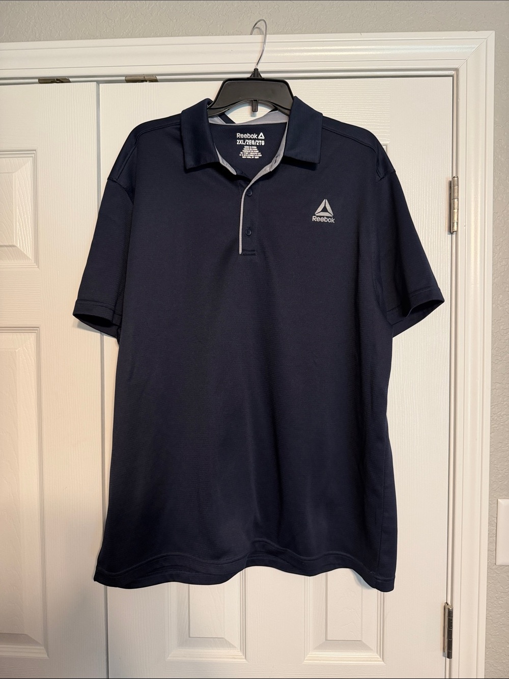 Reebok Men's Dark Navy Polo with Contrast Trim